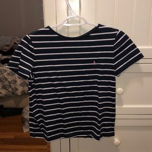 Jack Wills Navy Blue and White Striped Tshirt